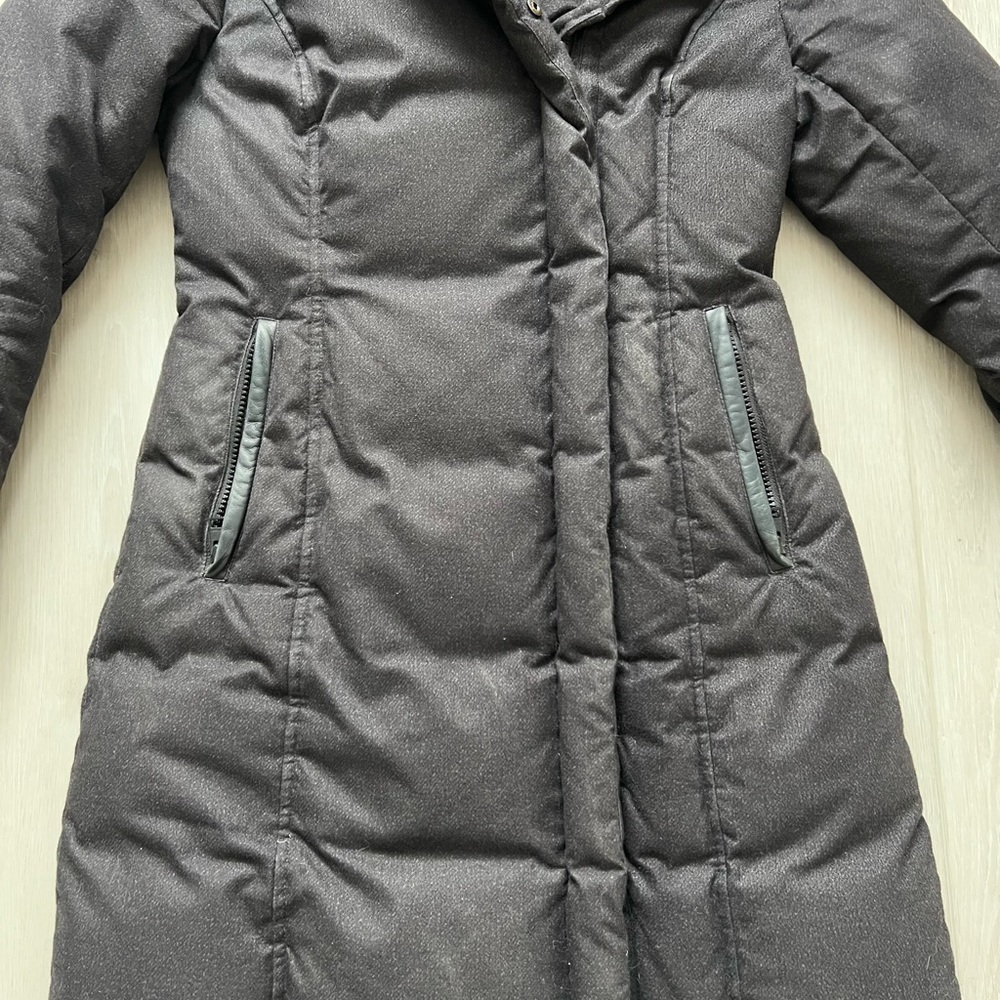 Soia & KYO CAMIELA Slim Fit Brushed Down Coat With Leather Trim - Picture 11 of 16
